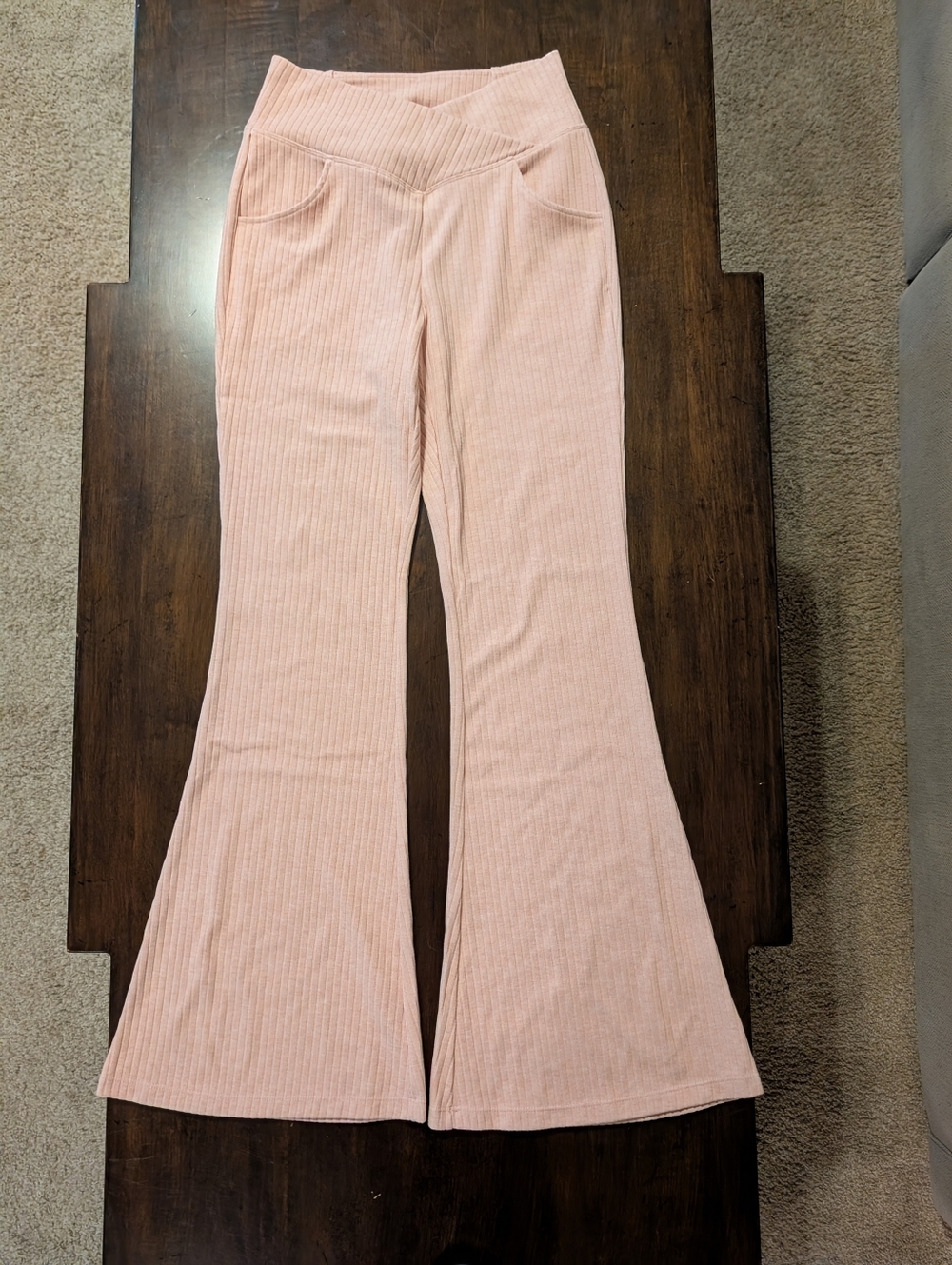 Halara Ribbed Flare Athleisure Pants - Picture 6 of 10